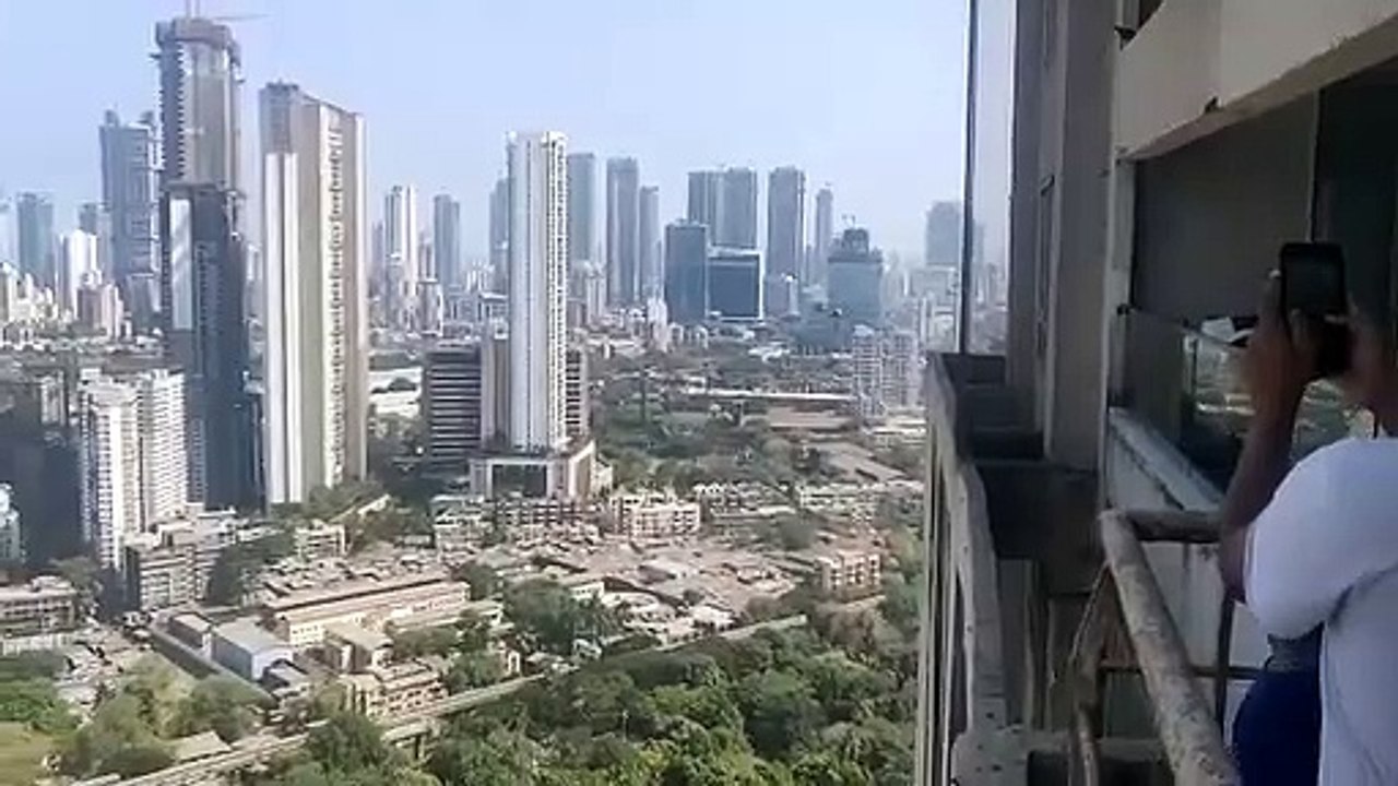 Flowers being thrown on corana warriors from air