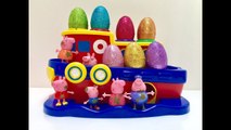 LEARNING COLORS and COUNTING for TODDLERS with GLITTER EGGS and Peppa Pig and Boat-