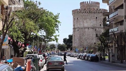 Empty streets in Thessaloniki as Greece prepares to ease lockdown