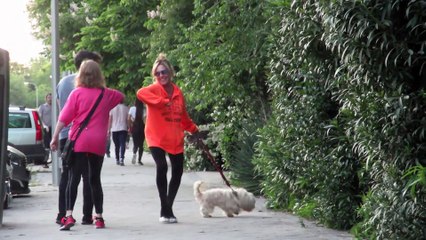 Lydia Lozano sale a pasear con su perro por Madrid