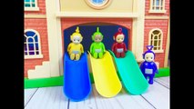 SLIDE RACES Teletubbies Toys Muppets Babies PLAYGROUND Playset Video for Toddlers-