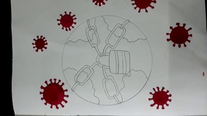 New Lockdown World Drawing Tutorial || Poster colour 2020
