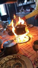 Birthday Dinner Engulfed in Flames