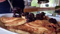 Brown-Butter Pancakes with Sheet Pan Berry Syrup