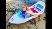 NEW Barbie DOLPHIN MAGIC Motor Boat Toy Opening with DISNEY FROZEN Anna and Elsa Toddler  Dolls-