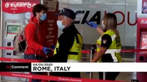 Coronavirus: Face masks to the fore as Rome's transport network stirs into life