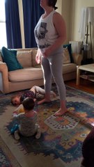 Mom Quarantine Yoga. So Relaxing. So Peaceful.