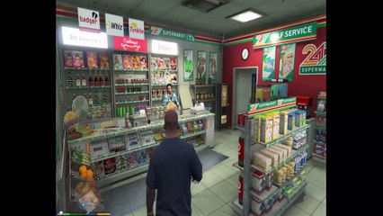 GTA V moments: Robbing a 24/7 store with a baseball ball