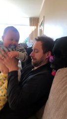 Elvis the Dog wants to Share a Toy with Baby