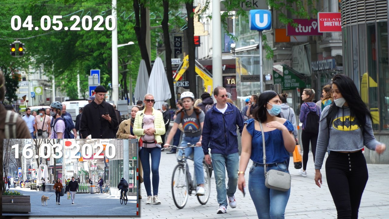 Wien zu Beginn und nach den Ausgangsbeschränkungen