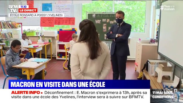 On s'adapte : une enseignante s'entretient avec Emmanuel Macron sur les nouvelles manières de faire classe à Poissy