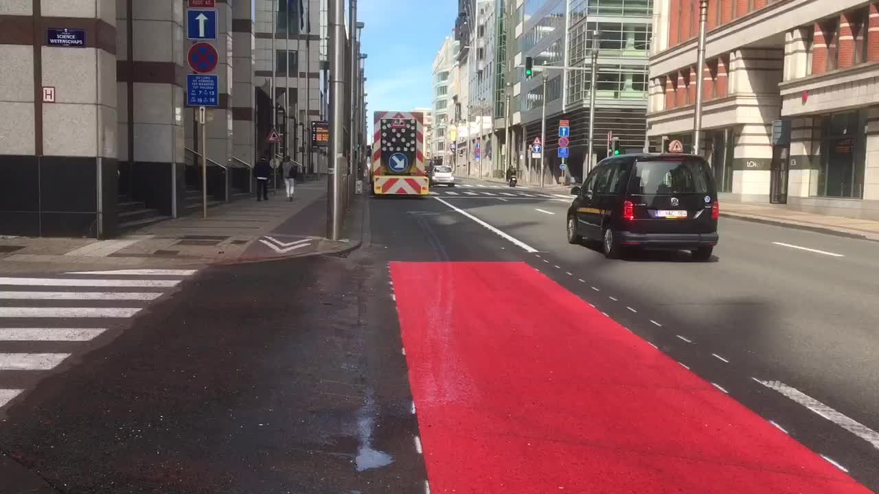 Bruxelles - Travaux pour la nouvelle piste cycl...