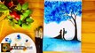 Romantic couple scenery | how to painting romantic couple step by step | couple drawing for beginners with water colour