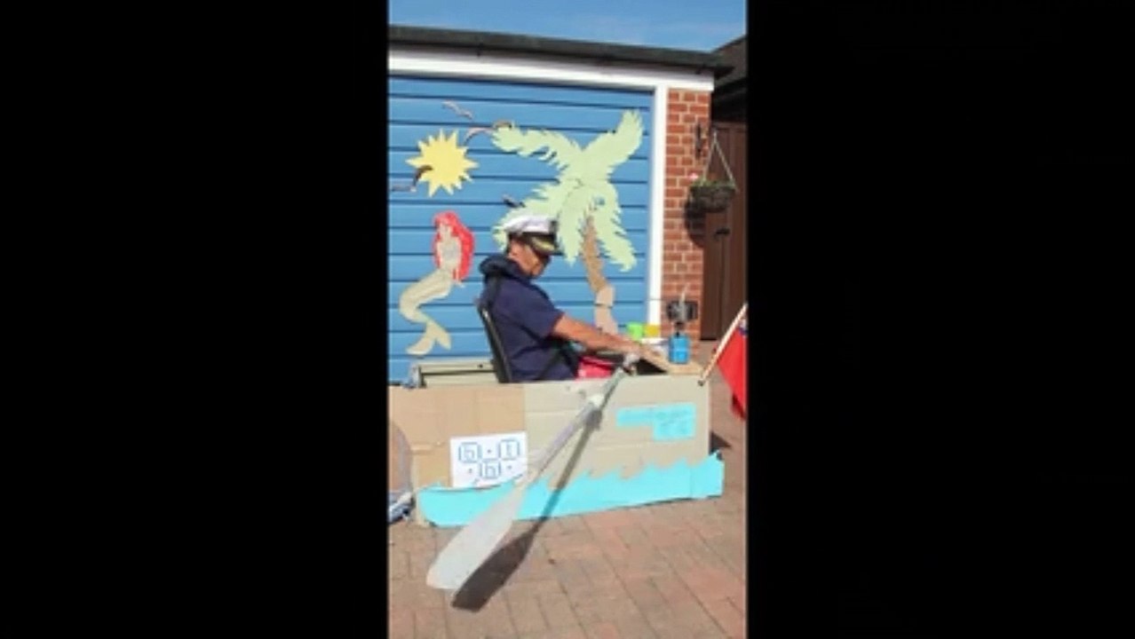 Chichester couple row makeshift boat on driveway to raise £2,000 for charity