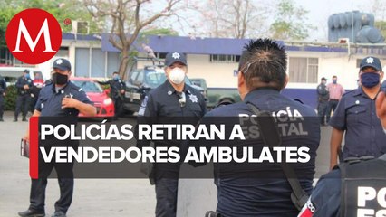 Desalojan a comerciantes ambulantes en Tabasco por no cumplir medidas sanitarias