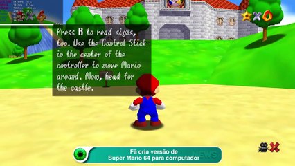 Fã cria versão de Super Mario 64 para computador