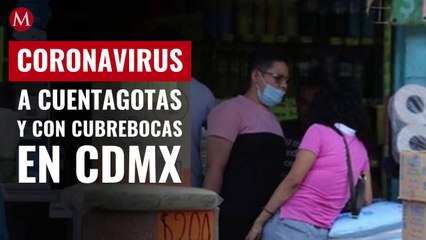 A cuentagotas y con cubrebocas... el trabajo sigue en calles del Centro de CdMx