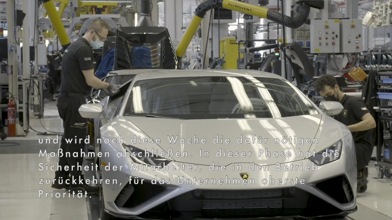 Automobili Lamborghini trifft Vorbereitungen für Wiederaufnahme der Produktion unter strengen Sicherheitsvorkehrungen