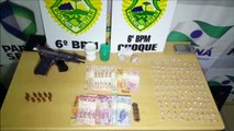 Equipes do Choque fazem apreensão de pistola 9 milímetros, drogas e dinheiro no 14 de Novembro