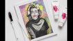 How to draw Marilyn Monroe step by step| Marilyn Monroe water color portrait 2020