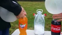 Experiment_ the Balloons of Coca Cola & Fanta VS a Bottle of Mentos.