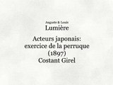 Acteurs japonais. Exercice de la perruque (Actores japoneses. Ejercicio de la peluca) [1898]