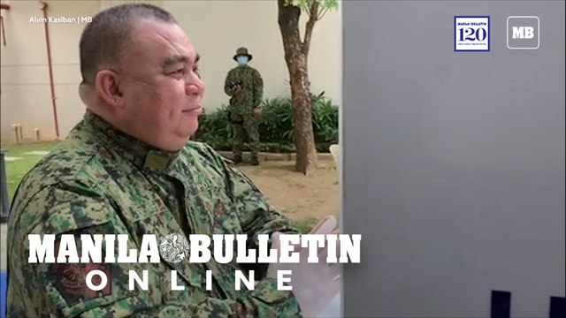 NCRPO Chief Police MGen. Debold Sinas undergoes a PCR swab-testing for the coronavirus disease 2019