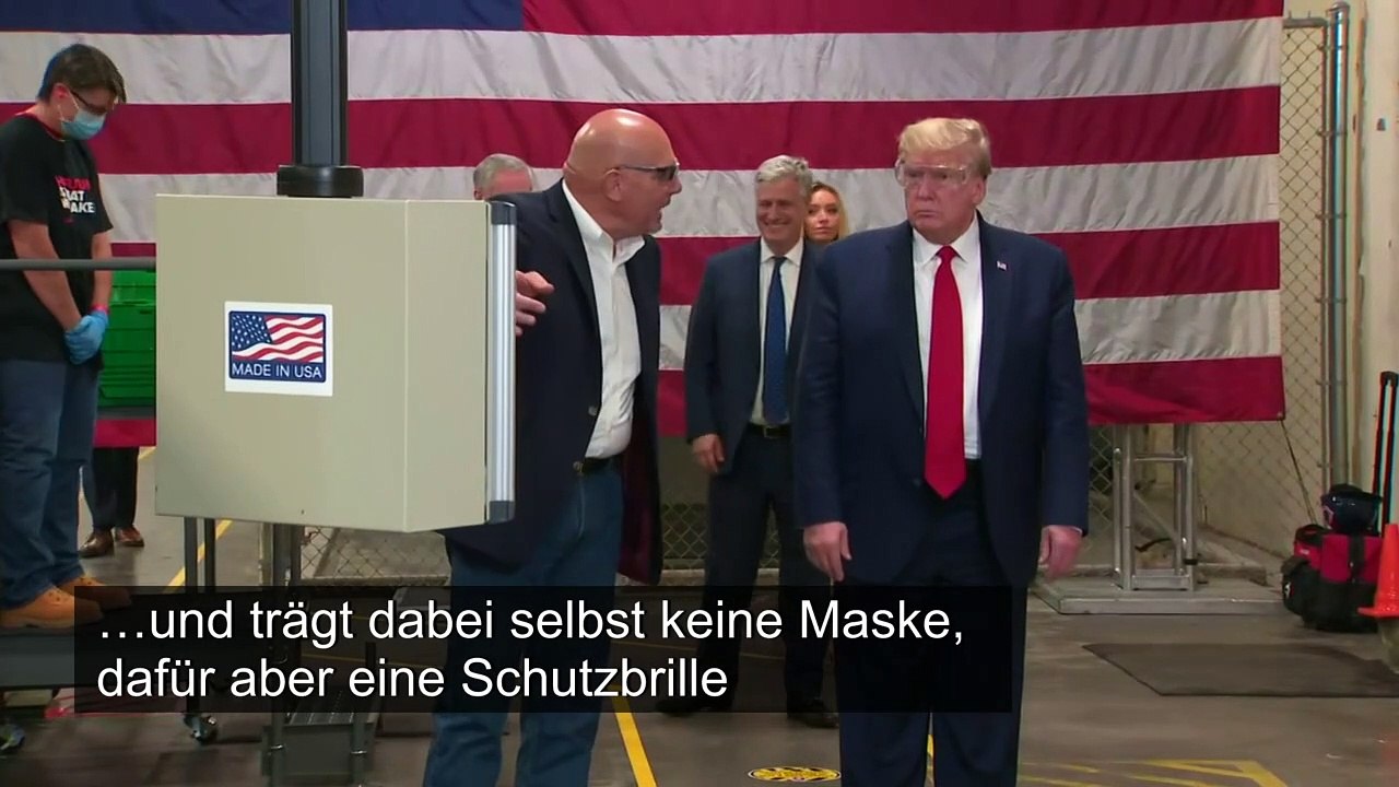 Trump besucht Maskenfabrik - ohne Maske