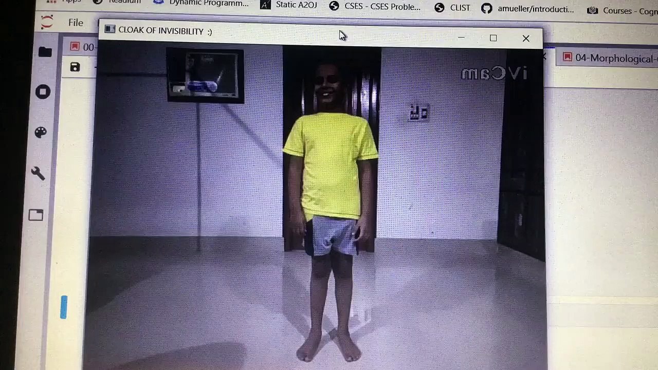 Use open cv to make Harry Potter invisibility cloak