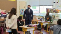 Le président a rendu visite aux enfants de soignants, élèves de l'école Ronsard à Poissy