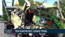 Truk Hantam Bus di Jalur Pantura, 2 Orang Tewas