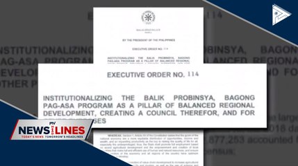 PRRD signs E.O. on 'Balik Probinsya, Bagong Pagasa'