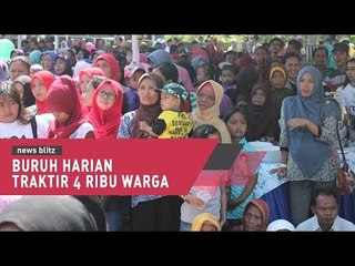 Buruh Harian Traktir 4 Ribu Warga