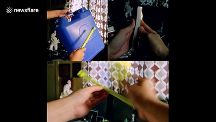 Video editor in the Philippines makes music using household items during COVID-19 lockdown