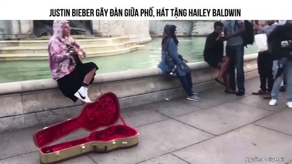 JUSTIN BIEBER GÃY ĐÀN GIỮA PHỐ, HÁT TẶNG HAILEY BALDWIN