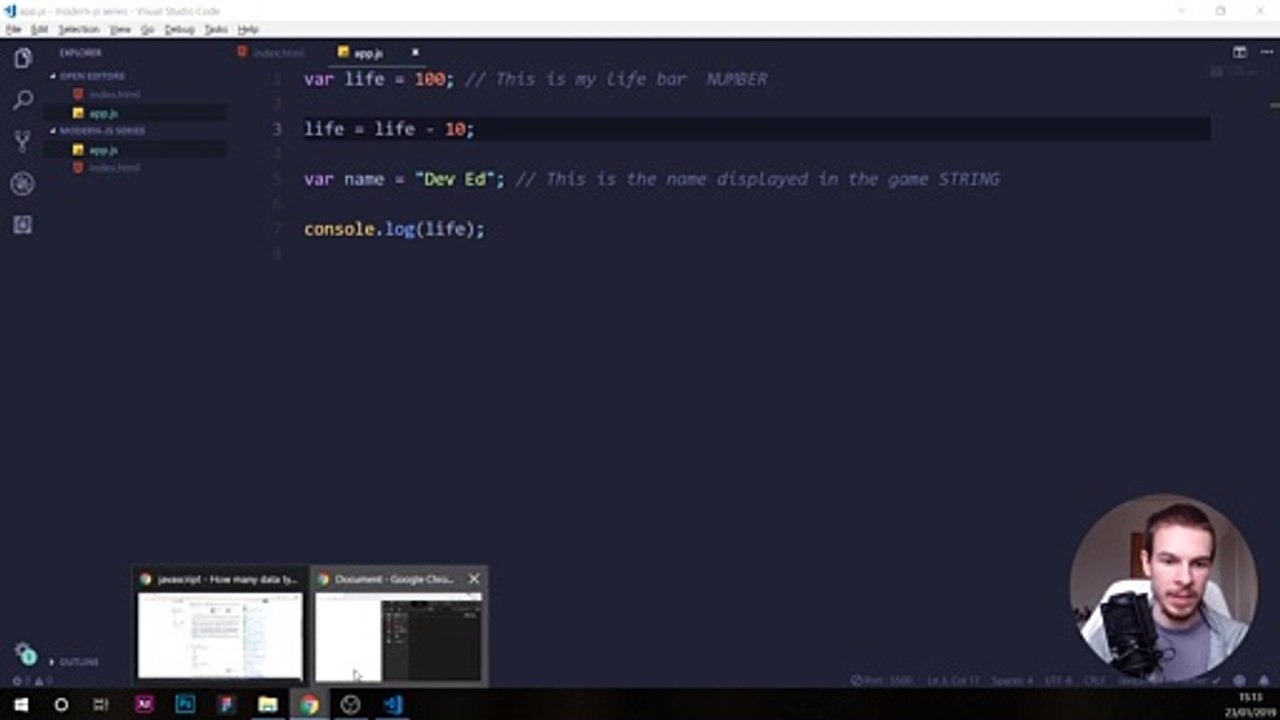 Javascript Variables & Data Types