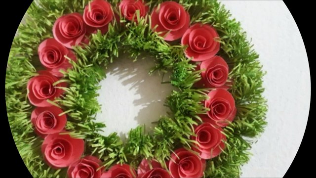 How to Make paper flower wallhanging / paper craft / paper wallhanging / wall hanging