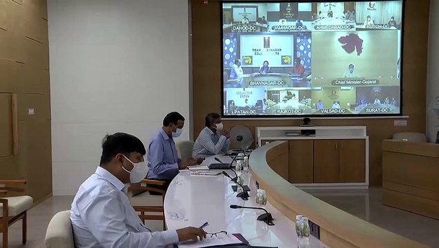 01-GANDHINAGAR-CABINET MEETING THROUGH VC-HON CM-06-05-2020VIJAY RUPANI CABINET MEETING THROUGH VIDEO CONFERENCING WITH DISTRICT ADMINISTRATION