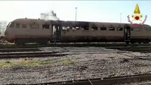 Trieste - Treno in fiamme alla stazione di Campo Marzio (06.05.20)