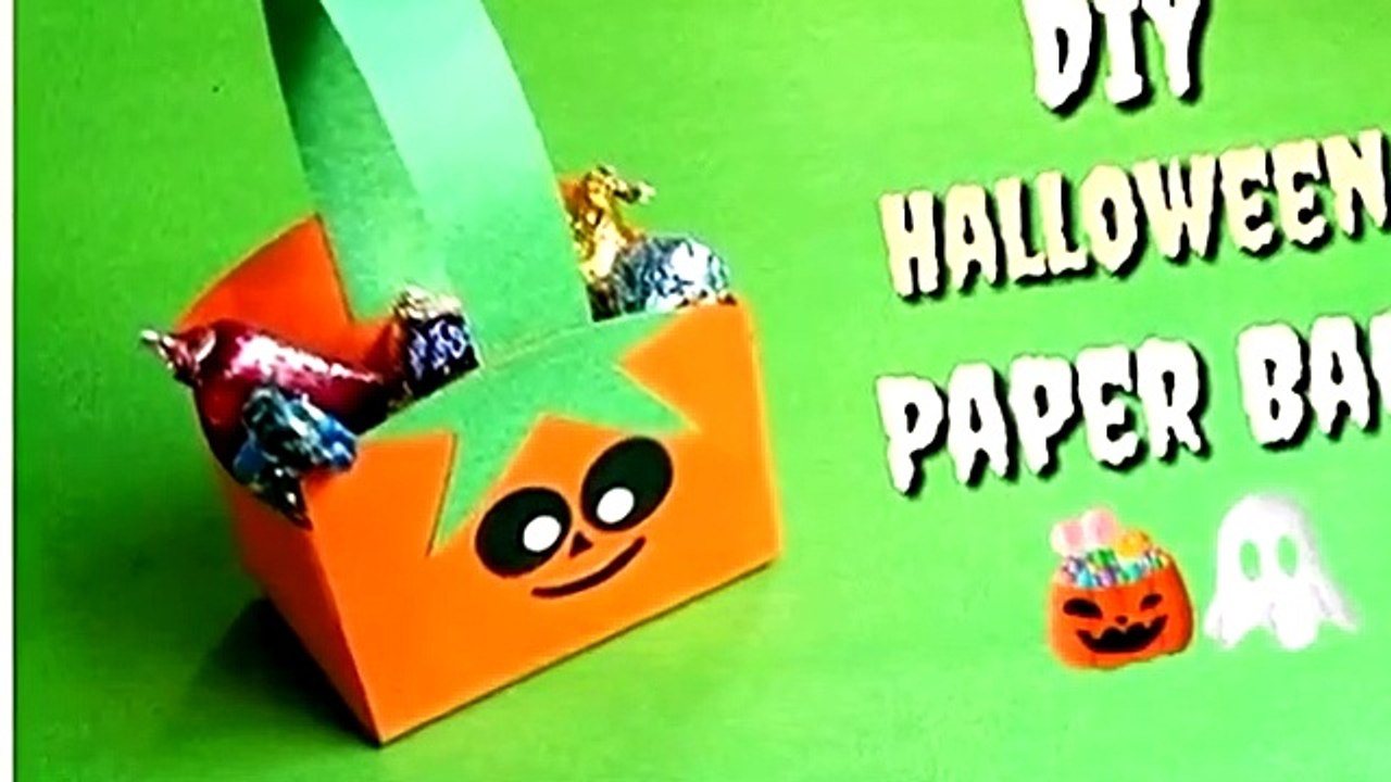 How to Make a Halloween Paper Bag - DIY Mini paper Bag - Craft for Kids - Creative Ideas..