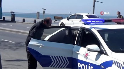 Sahilde alkol aldığı iddia edilen şahıs, polislere zorluk çıkardı