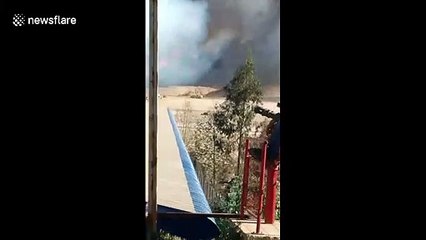 Shocking uncontrollable forest fire in Valparaiso, Chile