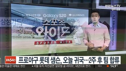 프로야구 롯데 샘슨, 오늘 미국서 귀국…2주 후 팀 합류
