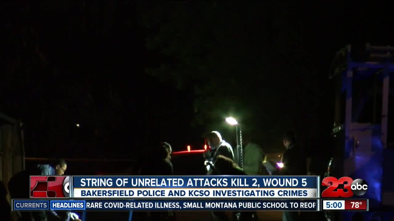Multiple assaults kill two, injure five overnig...