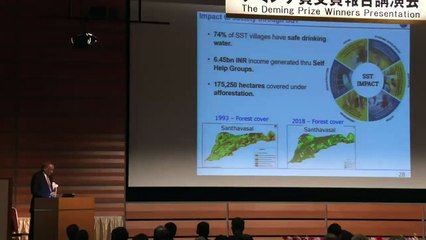 Mr. Venu Srinivasan presenting his contribution to TQM, at the Deming Prize Award Ceremony