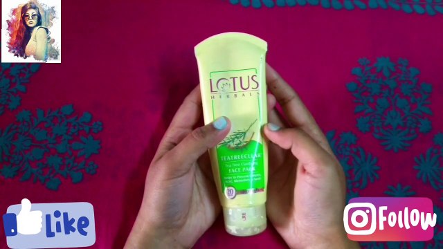 Lotus herbals tea tree anti acne oil contro clarifying face pack review / all skin types face pack