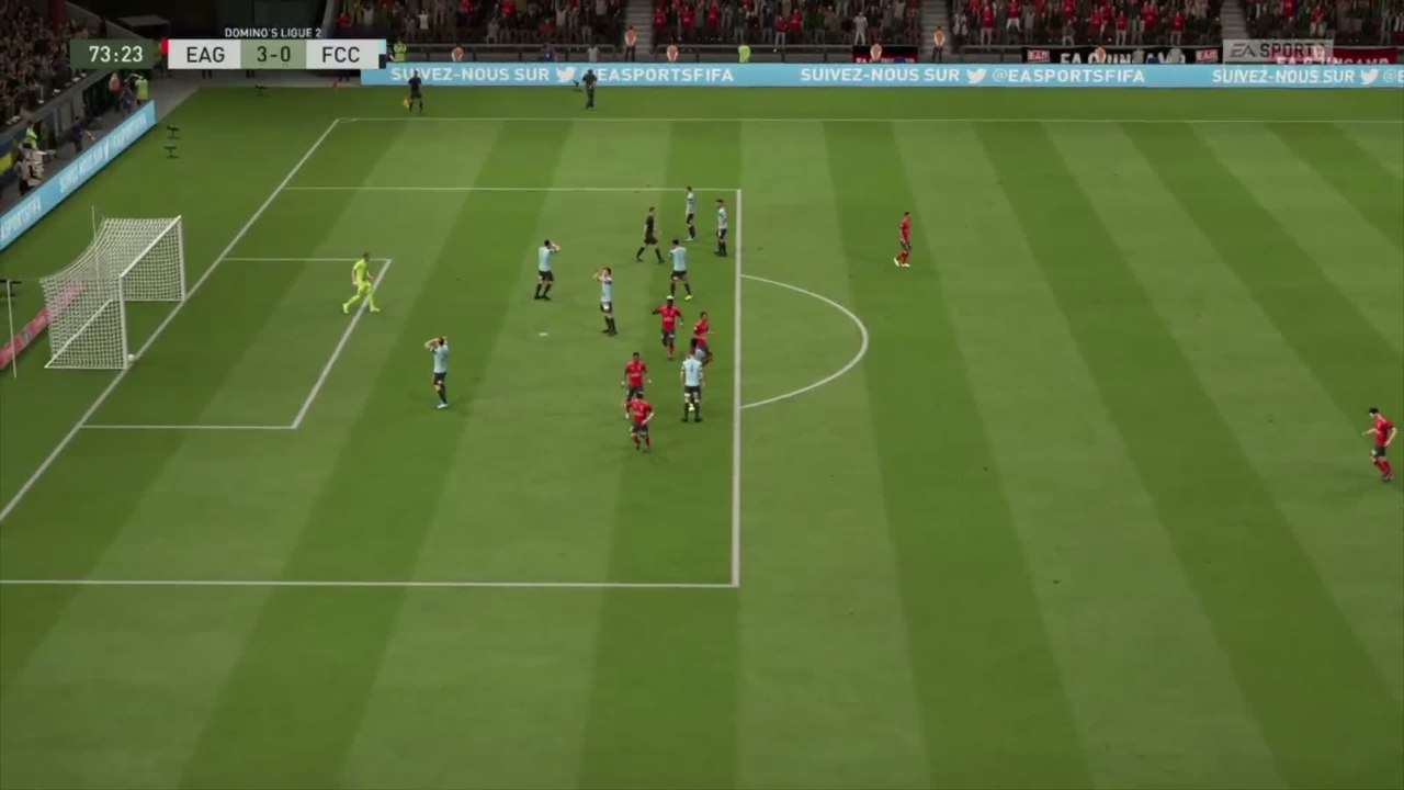 En Avant Guingamp - FC Chambly Oise sur FIFA 20 : résumé et buts (L2 - 31e journée)