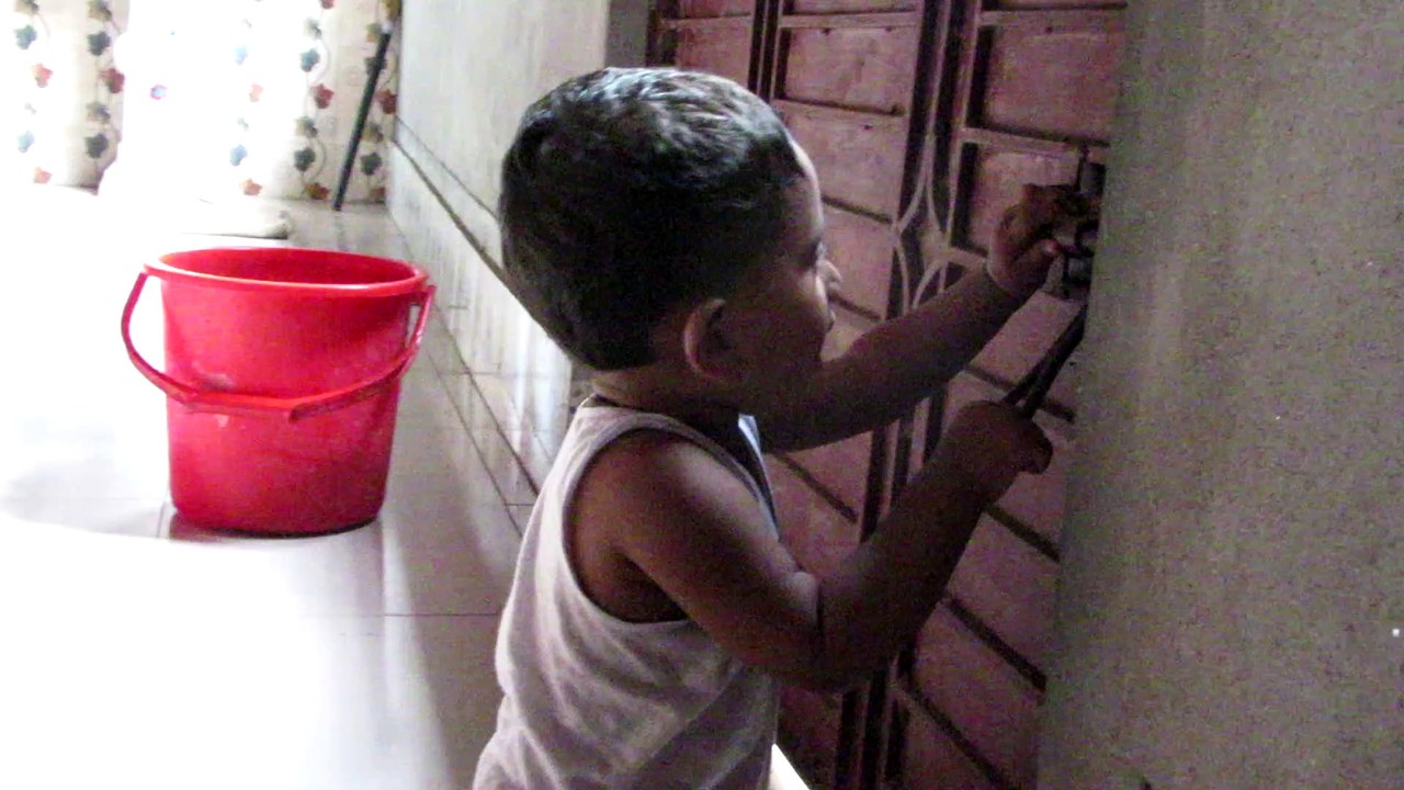 Happy moment for a  child