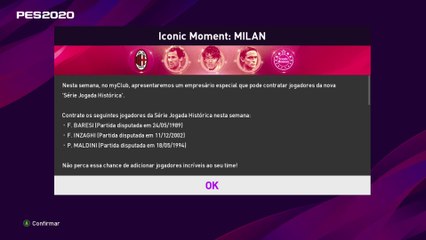 eFootball PES2020 - Detalhes da atualização semanal 07.05.2020 e ícones do Milan