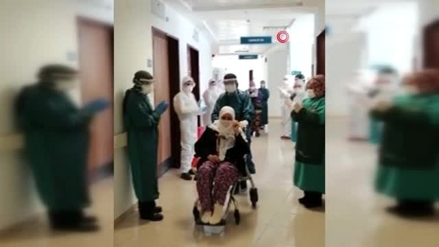93 yaşında koronavirüsü yendi, alkışlarla taburcu oldu